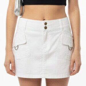Vintage Y2K Mini Skirt White Low Rise Cargo Pockets Bratz Aesthetic Party Club M